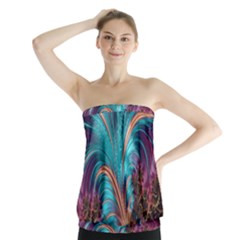 Feather Fractal Artistic Design Strapless Top by Nexatart