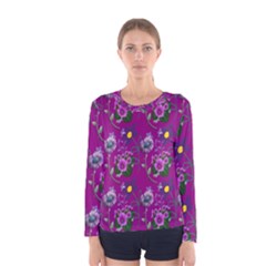 Flower Pattern Women s Long Sleeve Tee