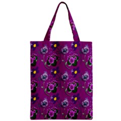 Flower Pattern Zipper Classic Tote Bag