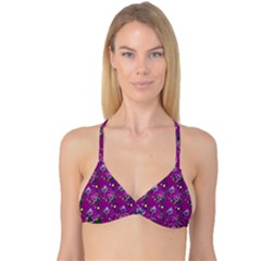 Flower Pattern Reversible Tri Bikini Top