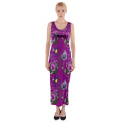 Flower Pattern Fitted Maxi Dress