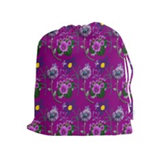 Flower Pattern Drawstring Pouches (Extra Large)