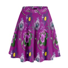 Flower Pattern High Waist Skirt