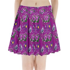 Flower Pattern Pleated Mini Skirt