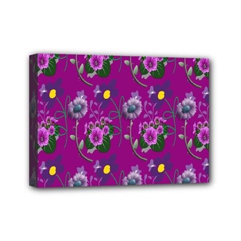 Flower Pattern Mini Canvas 7  X 5 