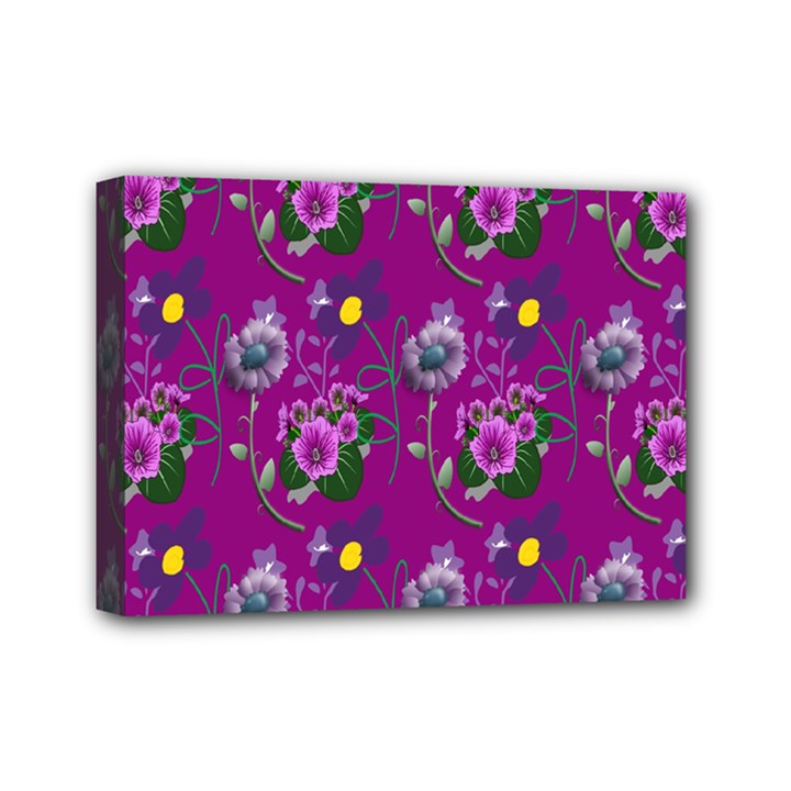 Flower Pattern Mini Canvas 7  x 5 