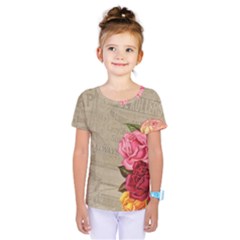 Flower Floral Bouquet Background Kids  One Piece Tee