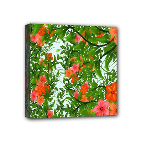 Flower Background Backdrop Pattern Mini Canvas 4  X 4  by Nexatart