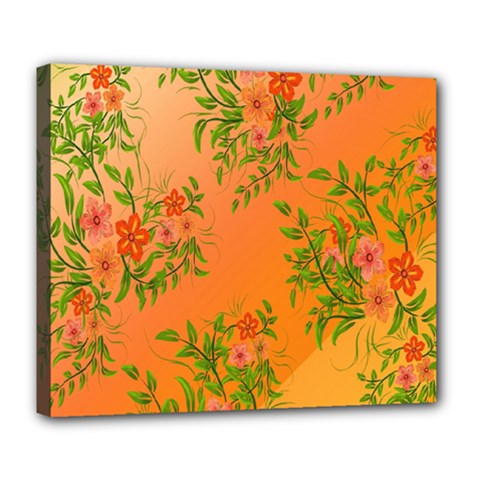 Flowers Background Backdrop Floral Deluxe Canvas 24  x 20  