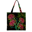 Flowers Abstract Decoration Zipper Grocery Tote Bag View2