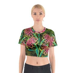 Flowers Abstract Decoration Cotton Crop Top by Nexatart