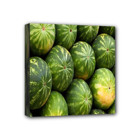 Food Summer Pattern Green Watermelon Mini Canvas 4  X 4  by Nexatart