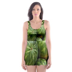 Food Summer Pattern Green Watermelon Skater Dress Swimsuit by Nexatart