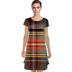 Fabric Texture Tartan Color Cap Sleeve Nightdress by Nexatart