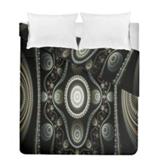 Fractal Beige Blue Abstract Duvet Cover Double Side (full/ Double Size)