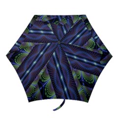 Fractal Blue Lines Colorful Mini Folding Umbrellas