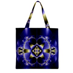 Fractal Fantasy Blue Beauty Zipper Grocery Tote Bag