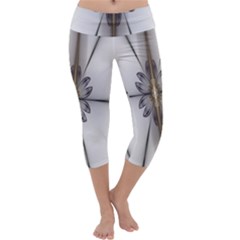 Fractal Fleur Elegance Flower Capri Yoga Leggings by Nexatart