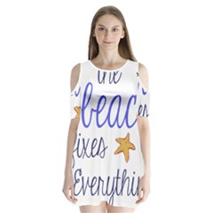 The Beach Fixes Everything Shoulder Cutout Velvet  One Piece by OneStopGiftShop