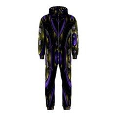 Fractal Sparkling Purple Abstract Hooded Jumpsuit (kids)