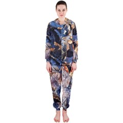 Frost Leaves Winter Park Morning Hooded Jumpsuit (ladies)  by Nexatart