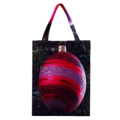 Glass Ball Decorated Beautiful Red Classic Tote Bag by Nexatart