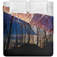 Full Moon Forest Night Darkness Duvet Cover Double Side (king Size) by Nexatart