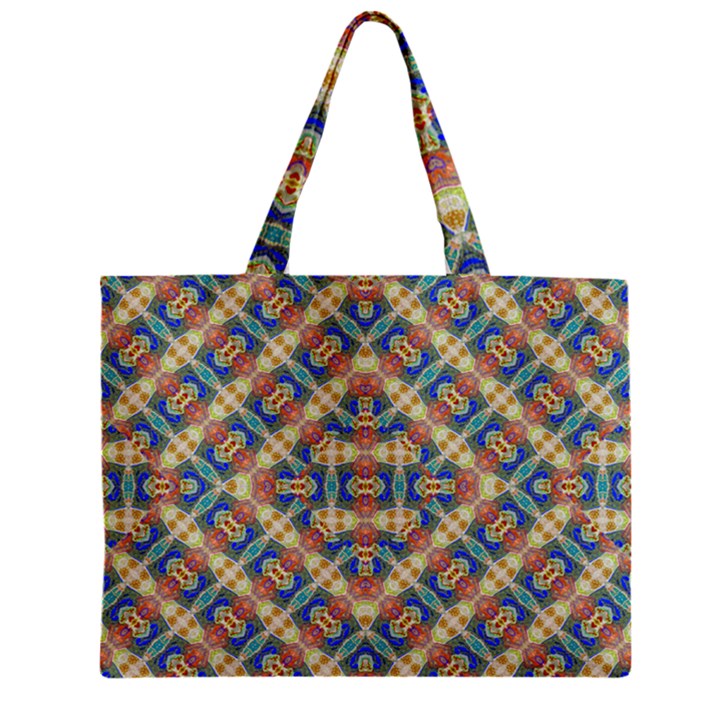 Modern Geometric Intricate Pattern Zipper Mini Tote Bag