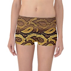 Golden Patterned Paper Boyleg Bikini Bottoms by Nexatart