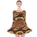 Golden Patterned Paper Long Sleeve Velvet Skater Dress View1