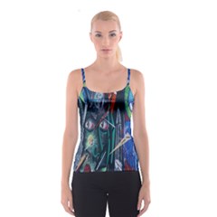 Graffiti Art Urban Design Paint Spaghetti Strap Top by Nexatart