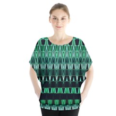 Green Triangle Patterns Blouse