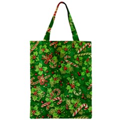 Green Holly Zipper Classic Tote Bag by Nexatart