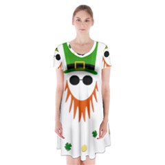 St  Patrick s Day Short Sleeve V-neck Flare Dress