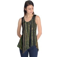 Green And Brown Bamboo Trees Sleeveless Tunic