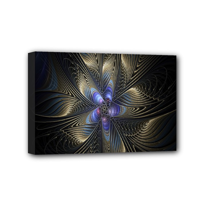 Fractal Blue Abstract Fractal Art Mini Canvas 6  x 4 