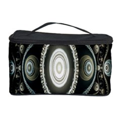 Fractal Beige Blue Abstract Cosmetic Storage Case