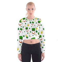 St. Patrick s day pattern Women s Cropped Sweatshirt