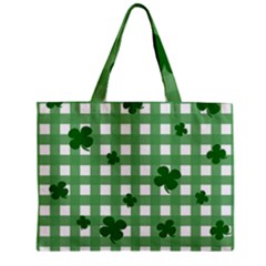 Clover Pattern Zipper Mini Tote Bag by Valentinaart