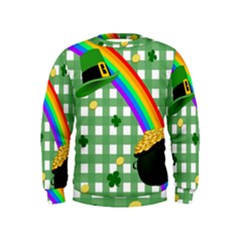 St  Patrick s Day Rainbow Kids  Sweatshirt by Valentinaart