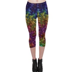 Fractal Art Design Colorful Capri Leggings 