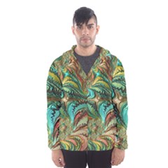 Fractal Artwork Pattern Digital Hooded Wind Breaker (men) by Nexatart