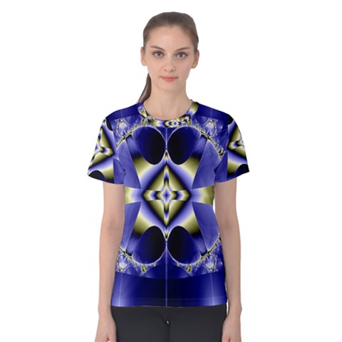 Fractal Fantasy Blue Beauty Women s Cotton Tee by Nexatart