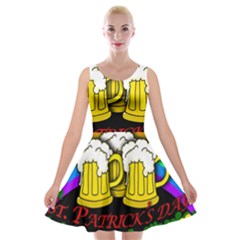 Beer Mugs Velvet Skater Dress by Valentinaart