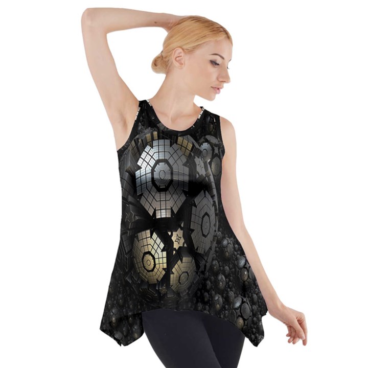 Fractal Sphere Steel 3d Structures Side Drop Tank Tunic