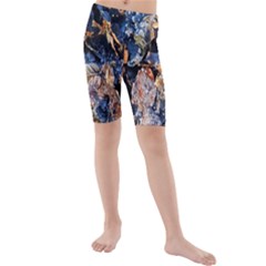 Frost Leaves Winter Park Morning Kids  Mid Length Swim Shorts by Nexatart