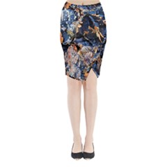 Frost Leaves Winter Park Morning Midi Wrap Pencil Skirt by Nexatart