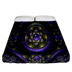 Fractal Sparkling Purple Abstract Fitted Sheet (california King Size)