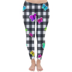 Butterflies Pattern Classic Winter Leggings by Valentinaart