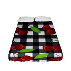 Cherries plaid pattern  Fitted Sheet (Full/ Double Size)